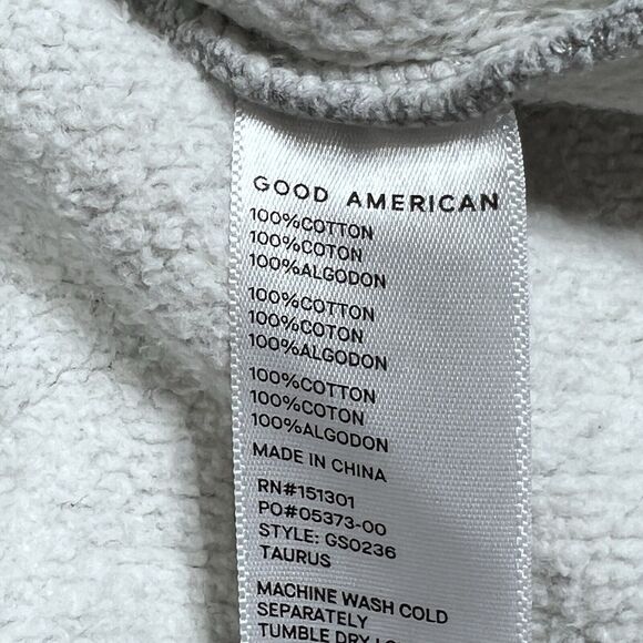Good American Sweatshirt Womens 3 Large Gray Cotton Pisces Boyfriend Oversize - Picture 11 of 12